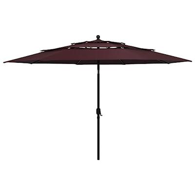VidaXL Parasol 3-laags met aluminium paal 3,5 m bordeauxrood