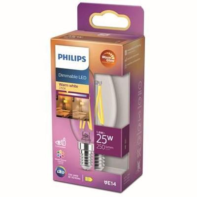 Philips LED kaars E14 2,5-25W filament helder WarmGlow blister - 5100304 Philips LED kaars E14 2,5-25W filament helder WarmGlow blister - 5100304