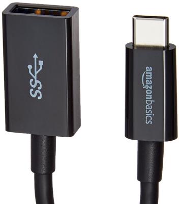 Amazon Basics USB-C to USB-A 3.1 Gen1 Female Adapter Cable Converter, 5Gbps High-Speed, USB-IF Certified, for Laptops, Tablets, Phones, Black