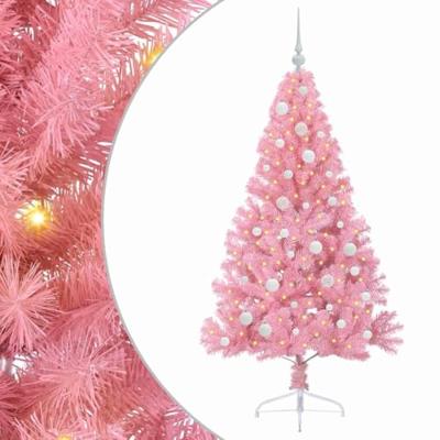 VidaXL Kunstmatig voorverlicht kerstboom met 150 led roze 150 cm pvc