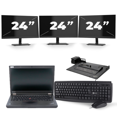 Lenovo ThinkPad T440p - Intel Core i5-4e Generatie - 14 inch - 8GB RAM - 256GB SSD - Windows 11 + 3x 24 inch Monitor Lenovo ThinkPad T440p - Intel Core i5-4e Generatie - 14 inch - 8GB RAM - 256GB SSD - Windows 11 + 3x 24 inch Monitor