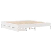 Bedframe zonder matras massief grenenhout wit 200x200 cm - thumbnail