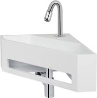 Saqu Tenno Hoekfontein 35x35x16 cm Mat Wit - thumbnail