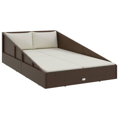 Tuinbed 110x200 cm poly rattan bruin