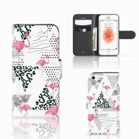 Apple iPhone 5 | 5s | SE | Telefoonhoesje | Met pasjeshouder | Flamingo Triangle - thumbnail