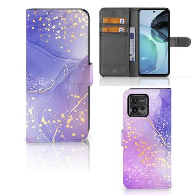 Hoesje voor Motorola Moto G72 Watercolor Paars Hoesje voor Motorola Moto G72 Watercolor Paars
