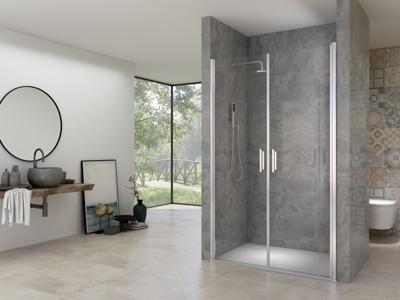 Van Rijn Products ST02 Saloondeur - 140x200cm - incl glasbehandeling - incl muurprofiel - chroom ST02400140