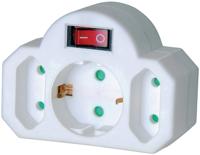 Brennenstuhl BN-1508100 Stopcontact Splitter Aan / Uit-schakelaar 1 X Schuko / 2 X Euro Wit - thumbnail