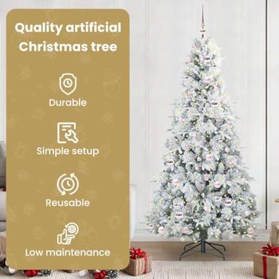 VidaXL Kunstmatige inklapbare kerstboom wit 210 cm pe en pvc VidaXL Kunstmatige inklapbare kerstboom wit 210 cm pe en pvc