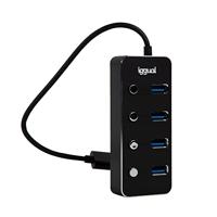 iggual - Hub type A 4 poorten - Inclusief vier USB 3.1 4 knoppen tot 5 Gbps - Compatibel met Mac OS, Windows, Linux - thumbnail
