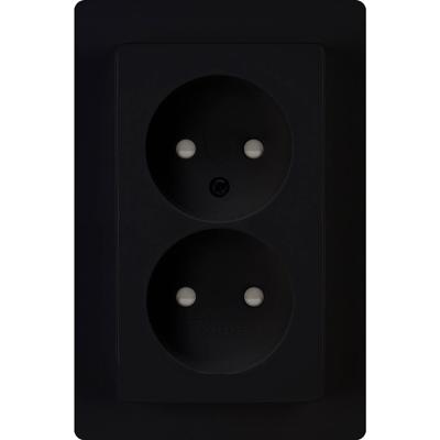 Kopp HK05 mat zwart inbouw stopcontact dubbel - 4621715 Kopp HK05 mat zwart inbouw stopcontact dubbel - 4621715