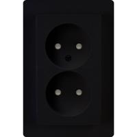 Kopp HK05 mat zwart inbouw stopcontact dubbel - 4621715 - thumbnail