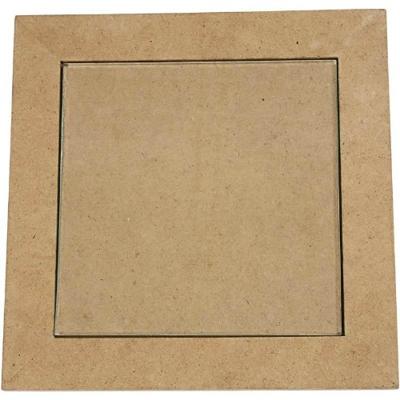 Creativ Company Onderzetter met glazen plaat, afm 15x15x0,5 cm, 6 stuk/ 1 doos