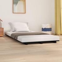 Bedframe massief grenenhout zwart 100x200 cm - thumbnail