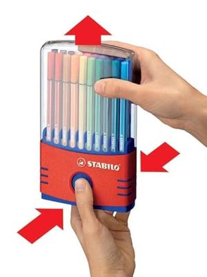 Viltstift stabilo pen 68/20 rood/blauw etui m 20st | 10 stuks