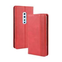 Voor vivo V17 Pro magnetische Buckle retro Crazy Horse textuur horizontale Flip lederen draagtas met houder & kaartsleuven & fotolijstjes (rood) - thumbnail