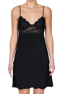 Onderjurk-negligé 90 cm met kant - Kanten onderjurk spaghetti bandjes