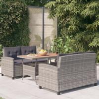 3-delige Tuinset poly rattan en massief acaciahout - thumbnail