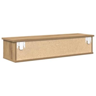 Wandkast 88x26x18,5 cm bewerkt hout artisanaal eikenkleur Wandkast 88x26x18,5 cm bewerkt hout artisanaal eikenkleur