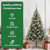VidaXL Kunstmatige scharnierkerstboom met bedekte sneeuw 150 cm - thumbnail