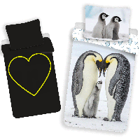 Dreamee dekbedovertrek Pinguins Glow in the Dark 140 x 200 cm - 70 x 90 cm - Katoen - thumbnail
