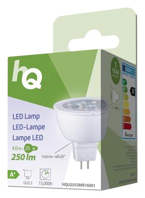Hq Hqlgu53 mr16001 Led-lamp Mr16 Gu5.3 4w 250 Lm 2 700 K Hq Hqlgu53 mr16001 Led-lamp Mr16 Gu5.3 4w 250 Lm 2 700 K