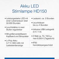 AS Schwabe Hoofdlamp LED werkt op een accu 150 lm - thumbnail