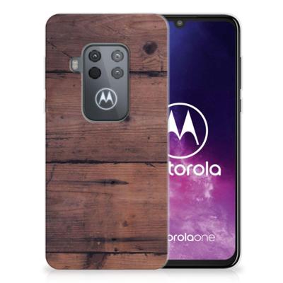Motorola One Zoom | Bumper Hoesje | Old Wood