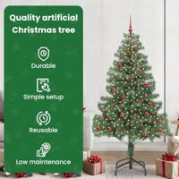 VidaXL Kerstboom met 300 led met standaard groen 210 cm pvc - thumbnail