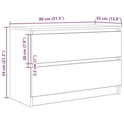 Tv-meubel 80x35x54 cm spaanplaat grijs sonoma