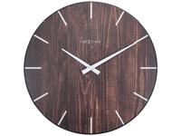 Wandklok - 35 cm - Koepelglas - 'Edge Wood Dome' - thumbnail