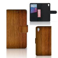 Sony Xperia Z3 | Book Style Case | Donker Hout - thumbnail