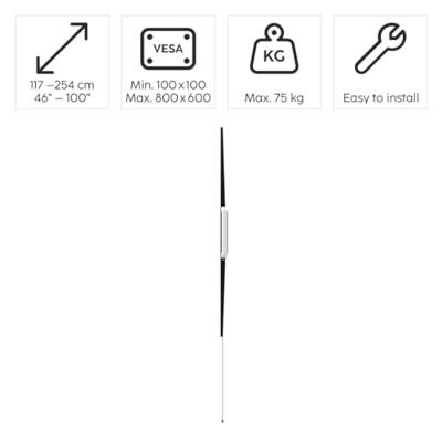 Hama TV-Muurbeugel Vast voor Schermen tot 254 cm Zwart