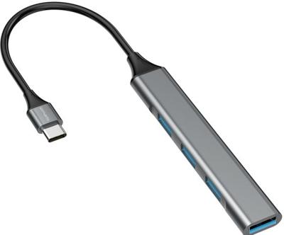 4smarts 456908 interface hub USB 3.2 Gen 1 (3.1 Gen 1) Type-C 5000 Mbit/s Grijs
