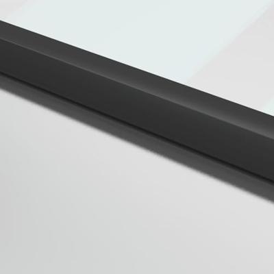 VidaXL Binnendeur smal 93x201,5 cm gehard glas en aluminium zwart - thumbnail
