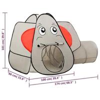 VidaXL Kinderspeeltent olifant 174x86x101 cm grijs - thumbnail