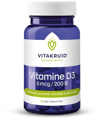 Vitakruid Vitamine D3 5 mcg / 200 IE Tabletten Vitakruid Vitamine D3 5 mcg / 200 IE Tabletten