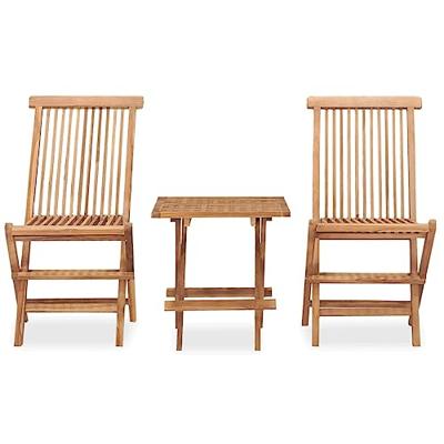 3-delige Tuinset inklapbaar massief teakhout