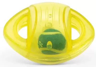 Beeztees Fetch Rugby - Hondenspeelgoed - Geel - 18x12x11 cm