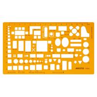 Aristo AR-5064 Architecten Meubelsjabloon Schaal 1:100 Oranje - thumbnail