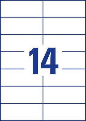 Etiket Avery Zweckform 3653 105x42.3Mm wit 1400stuks