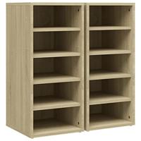 VidaXL Schoenenkasten 2 st 31,5x35x70 cm hout sonoma eikenkleur - thumbnail