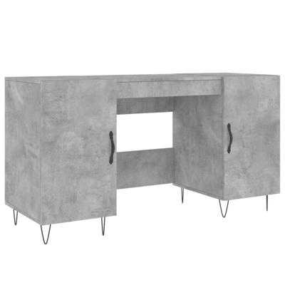 Bureau 140x50x75 cm bewerkt hout betongrijs