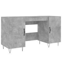 Bureau 140x50x75 cm bewerkt hout betongrijs - thumbnail