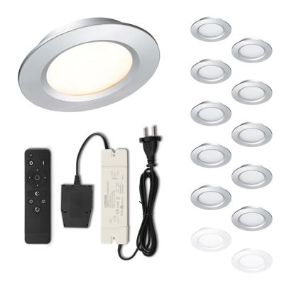 Set LED-inbouwspot met afstandsbediening Modena zilver 3W dimbaar 1-12 stuks