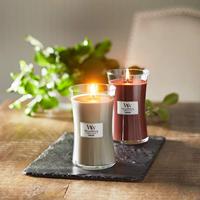 WoodWick Geurkaars Large Fireside - 18 cm / ø 10 cm - Geurkaars in Glas - Houten Lont - thumbnail