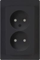 Kopp HK05 mat zwart inbouw stopcontact dubbel - 4621715 - thumbnail