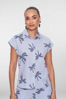 Geisha Top Stripes & Palmtree 63383-70 Blouse 625 Blue/off-white - thumbnail