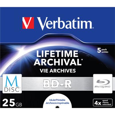 Verbatim 43823 M-Disc Blu-ray 25 GB 5 stuk(s) Jewelcase Bedrukbaar