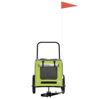 Fietskar voor huisdieren Groen en rood 124,5 x 63,5 x 53 cm - thumbnail